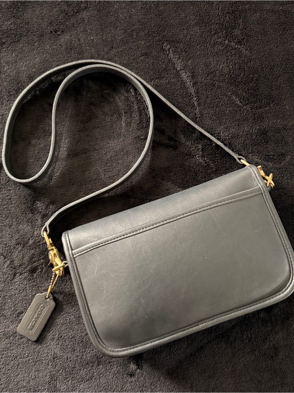 Coach Pre '94 1989 - 1993 Vintage Navy Blue Pocket Purse - Picture 2 of 13
